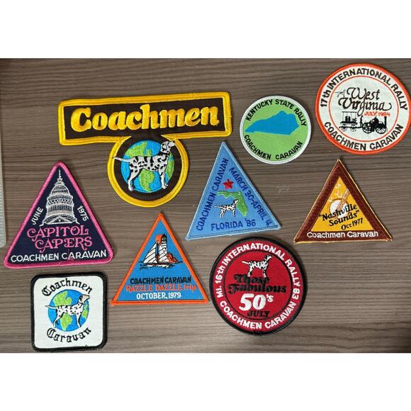 Coachmen Caravan Rally Patches Vintage Travel Tourist Retro 70s‎ 80s Roadtrip - Picture 1 of 10
